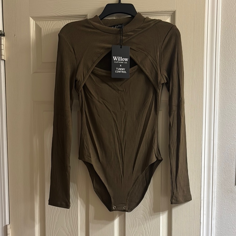 Willow Women's Olive Long Sleeve Bodysuit